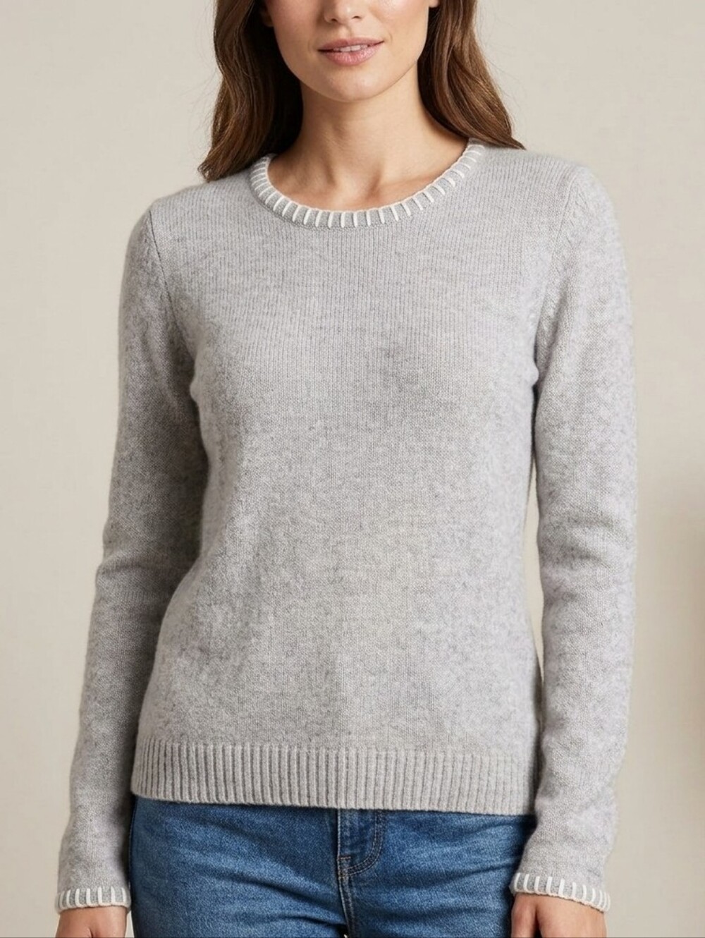 ST. JOHN Cashmere mock turtleneck Size S Silver Color Women's